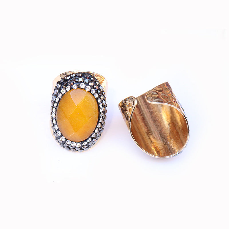 Wholesale Copper Natural Agate Stone Ring